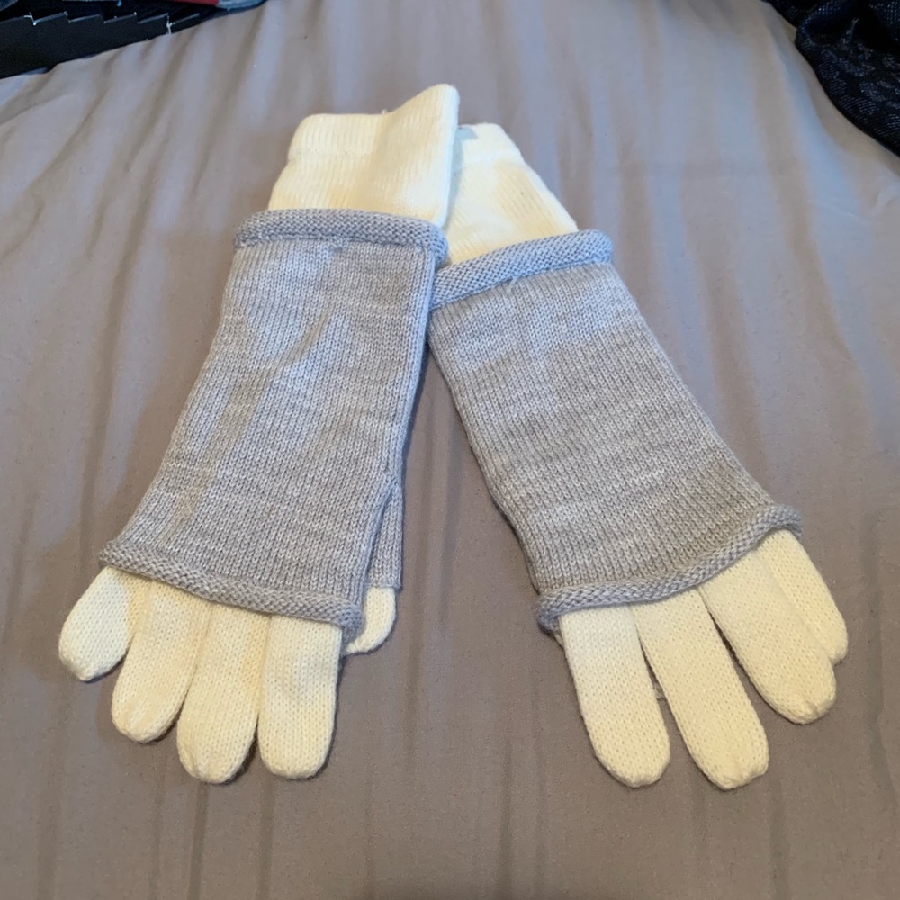 Ivory & grey gloves
